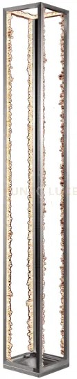 Lampada da terra rettangolare quartz halo, nickel satinato, led 60w...