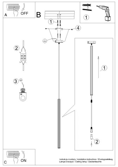 Sollux SL.1337 - Lampadario a sospensione con filo ARCHE 1xG9/8W/230V bianco
