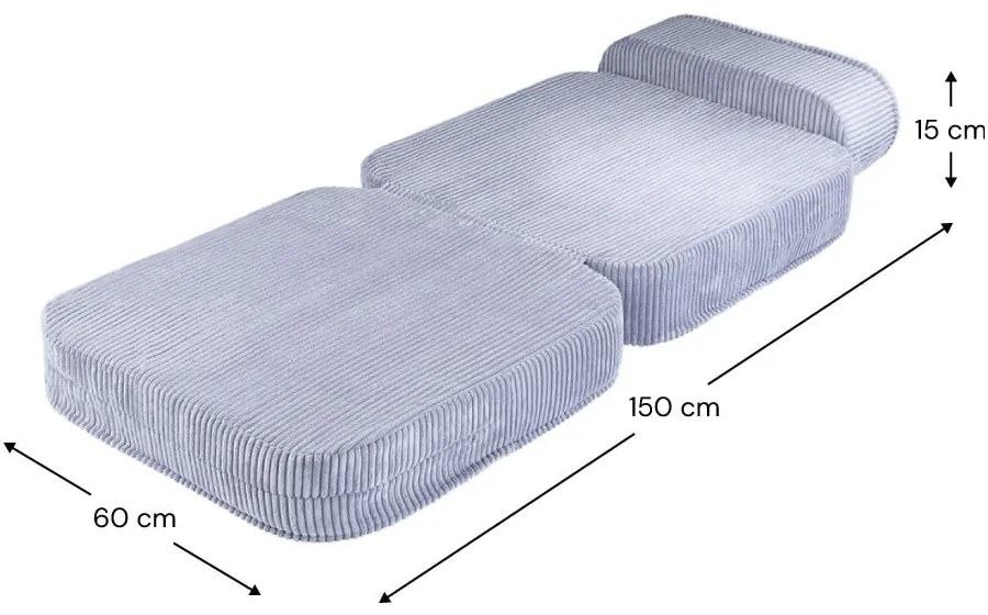 Poltrona per bambini blu con rivestimento in velluto a coste Flip – Wigiwama