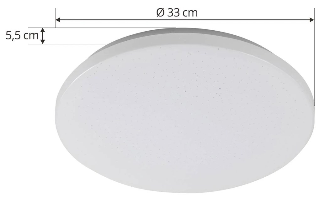 Lindby Plafoniera da esterno Astera, bianco, 3.000 K, Ø 33 cm