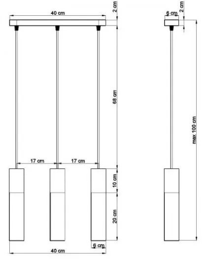 Lampadario a Sospensione PABLO 3 Bianco - 3xGU10 Colore Bianco