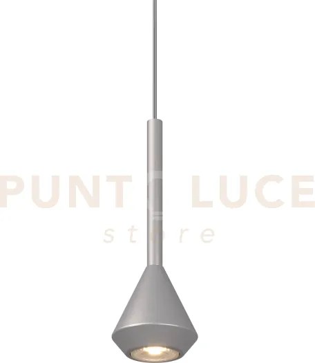 1202 sospensione 1 luce attacco gu10 colore alluminio con cavo cm 2...
