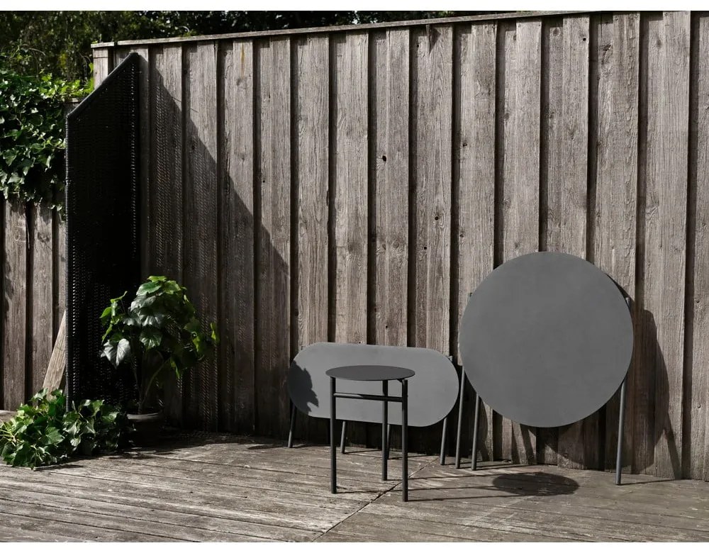 Sgabello in metallo nero Disc - Zone