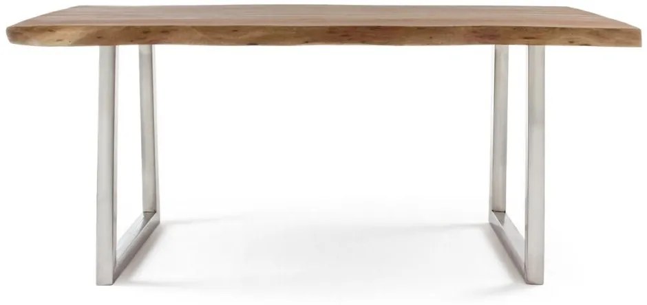 Tavolo OSBERT in legno di acacia e gambe in acciaio 180 x90 cm