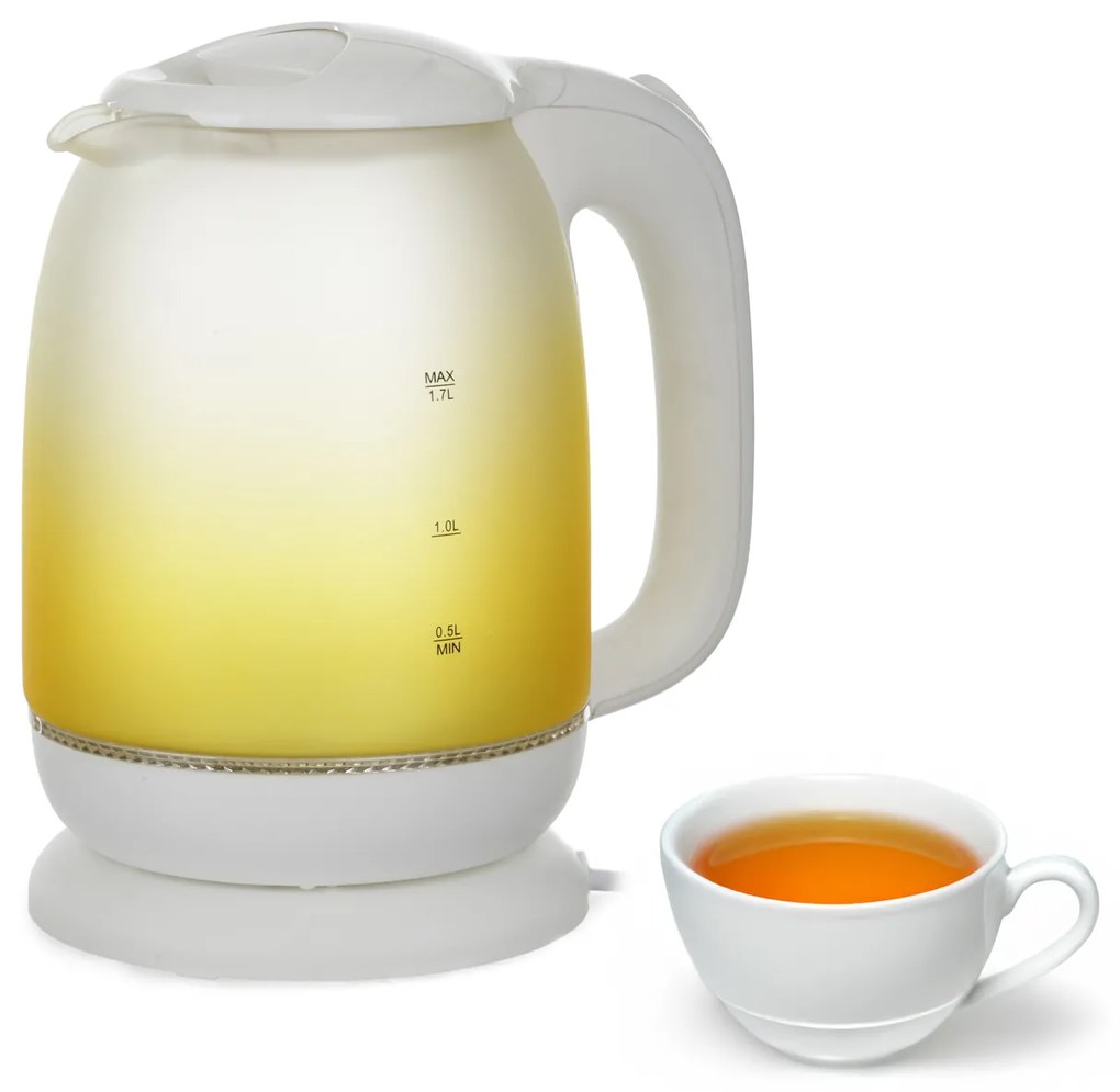 Bollitore elettrico 1,7 L 2200 W vetro giallo