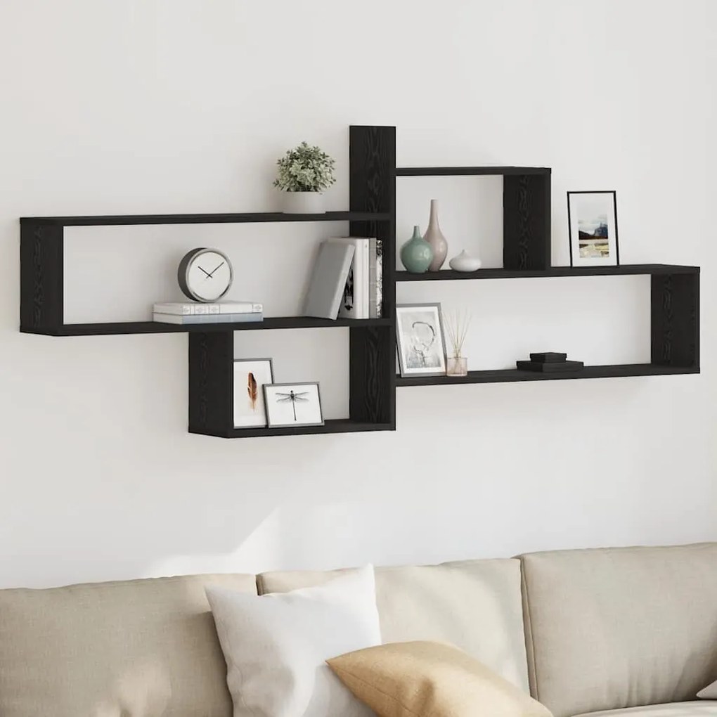 Mensola A Parete Rovere Nero 167,5x18x68 Cm İn Truciolato /