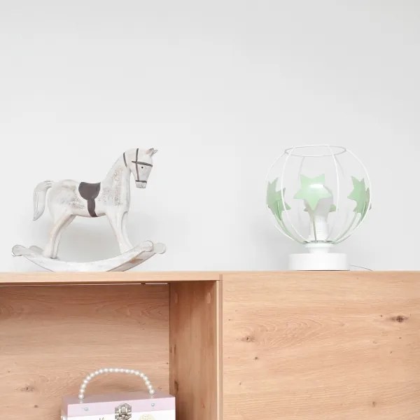 Lampada da tavolo per bambini STARS 1xE27/15W/230V verde/bianco
