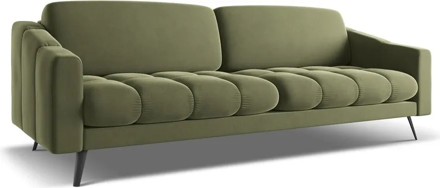 Divano verde con rivestimento in velluto 238 cm Nalu – Makamii