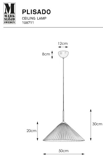 Markslöjd 108711 - Lampadario a sospensione con filo PLISADO 1xE27/40W/230V diametro 50 cm bianco