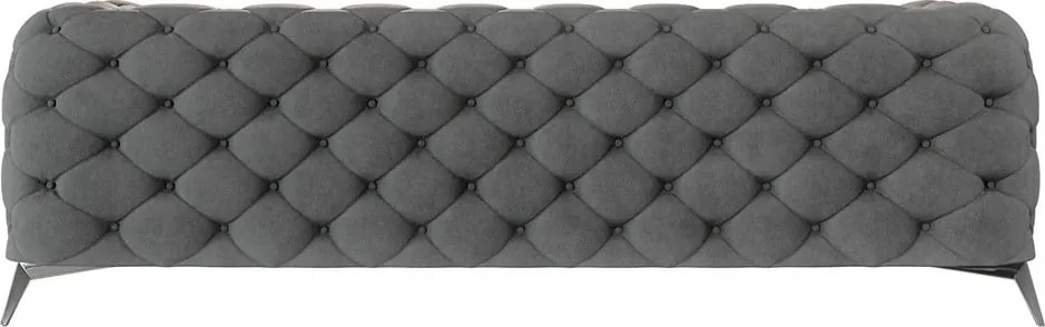 Divano grigio con rivestimento in velluto 243 cm Chelsea – Ropez