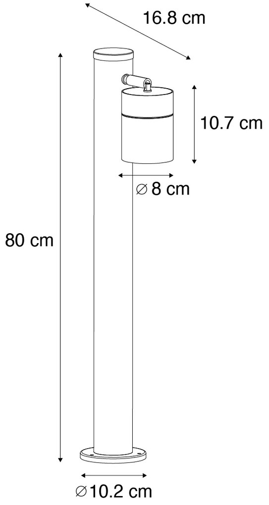 Lampada da terra per esterni nera 80 cm AR70 regolabile IP44 - Solo