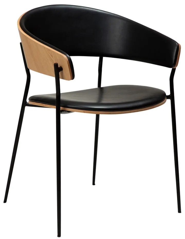 Sedia da pranzo nera/colore naturale chiaro con braccioli Crib – DAN-FORM Denmark