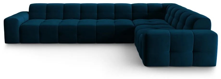 Divano angolare in velluto blu scuro (angolo destro) Kendal - Micadoni Home