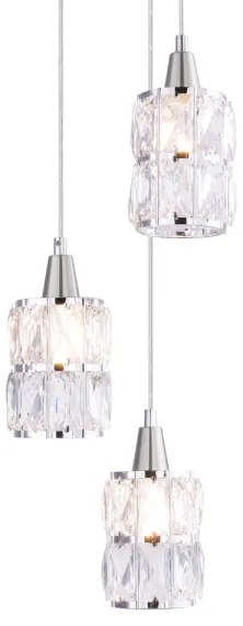 Globo 15760-3 - Lampadario di cristallo a sospensione WOLLI 3xE14/40W/230V