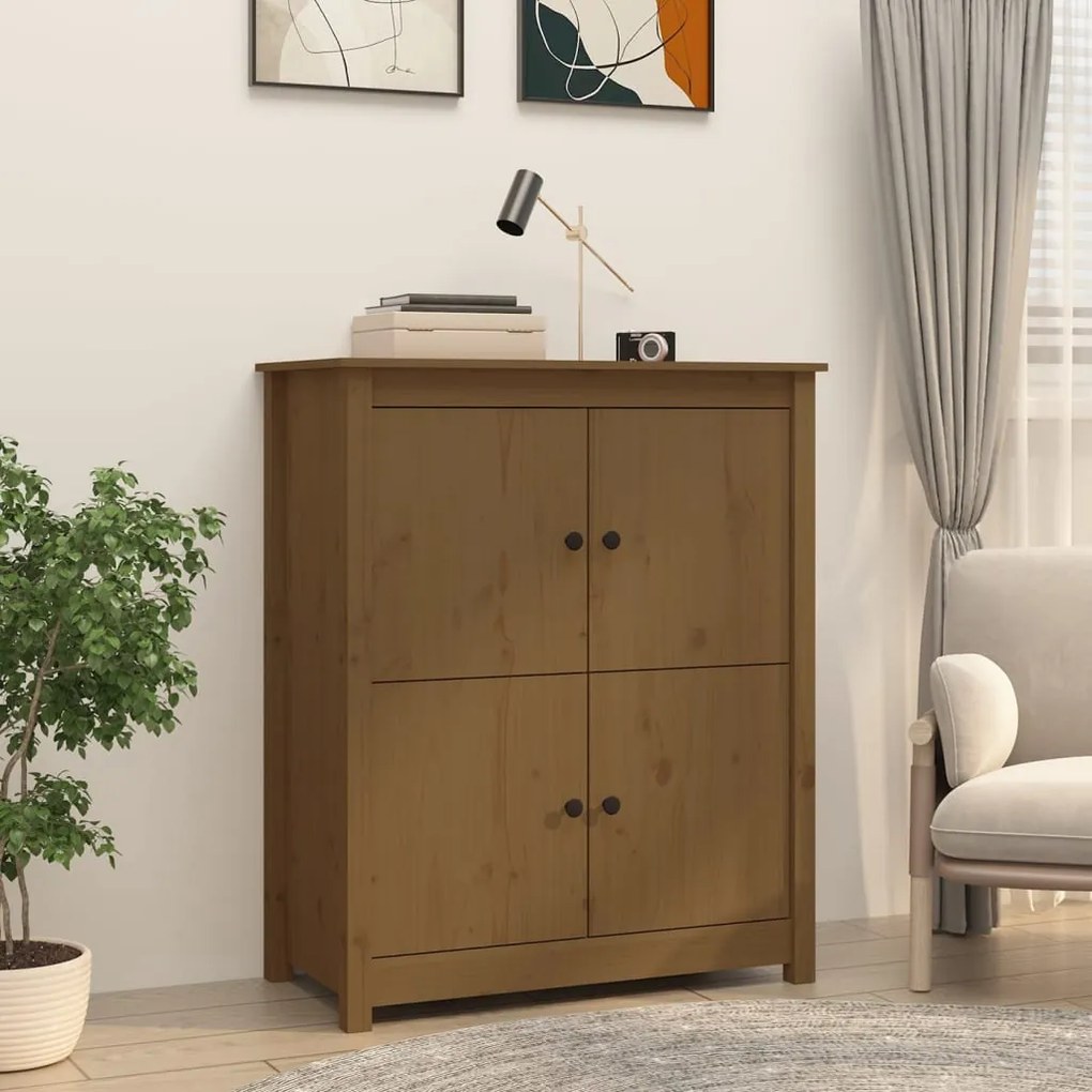 Credenza Ambra 83x41,5x100 Cm İn Legno Massello Di Pino /