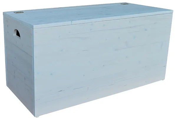 Cassapanca pouf contenitore in legno massello SHABBY CHIC cm 98