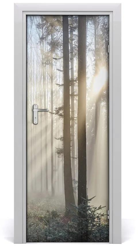 Adesivo per porta Nebbia nella foresta 75x205 cm