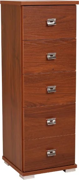 Cassettiera in legno con 5 cassetti 32x91h cm Noce