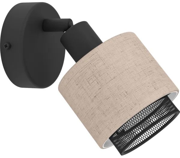 Eglo 43656 - Faretto da parete ROSLEY 1xE14/40W/230V nero/beige