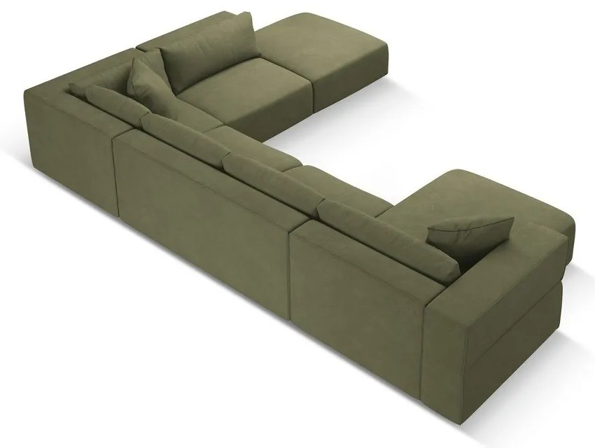 Divano a U angolare verde chiaro, angolo destro Esther - Milo Casa