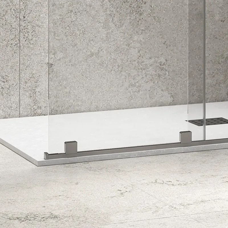 Kamalu - Doccia walk in con anta scorrevole 140 cm finitura cromo | KNM4000W-C