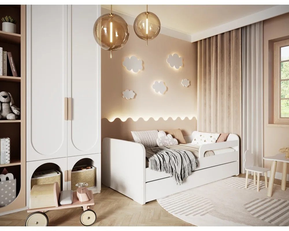 Letto da bambini bianco con materasso e rete inclusi 80x160 cm Duuli – ELTAP