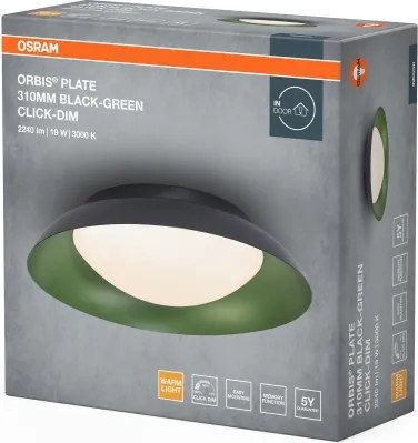 Osram - Lampada da soffitto LED dimmerabile ORBIS PLATE LED/19W/230V Ø 31 cm verde/nero