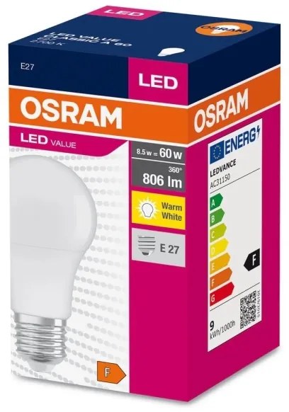 Lampadina LED A60 E27/8,5W/230V 2700K - Osram