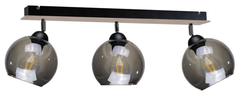 Faretto UNO WOOD 3xE27/60W/230V nero/marrone