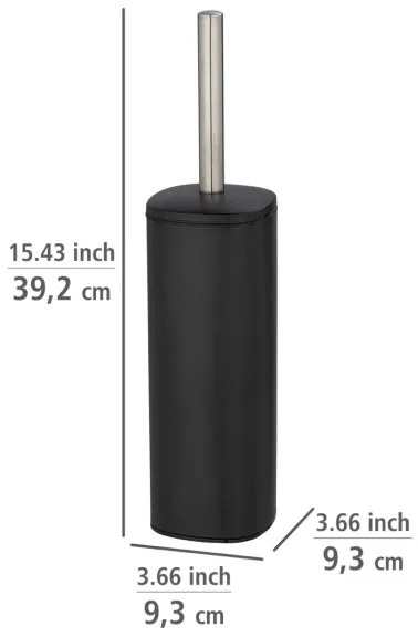 WENKO 24778100 - Scopino per WC ALASSIO 9,3x39,2 cm acciaio inossidabile/nero