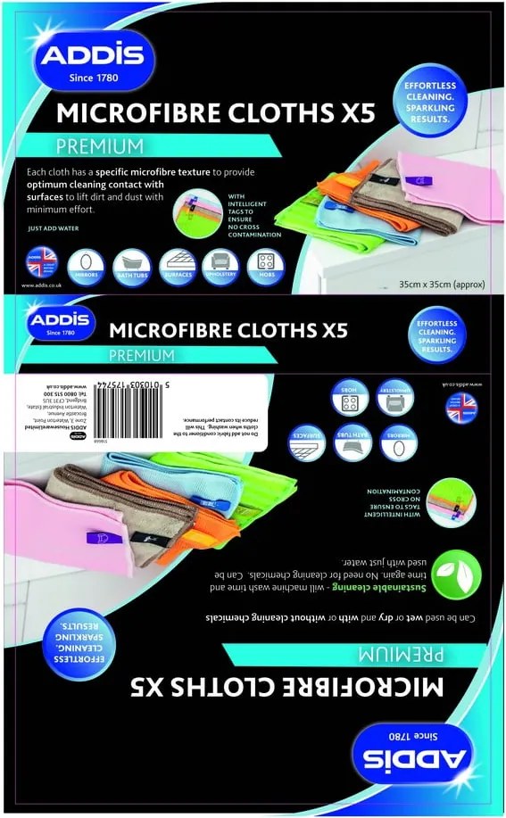 Set di panni per pulire in microfibra 5 pz – Addis