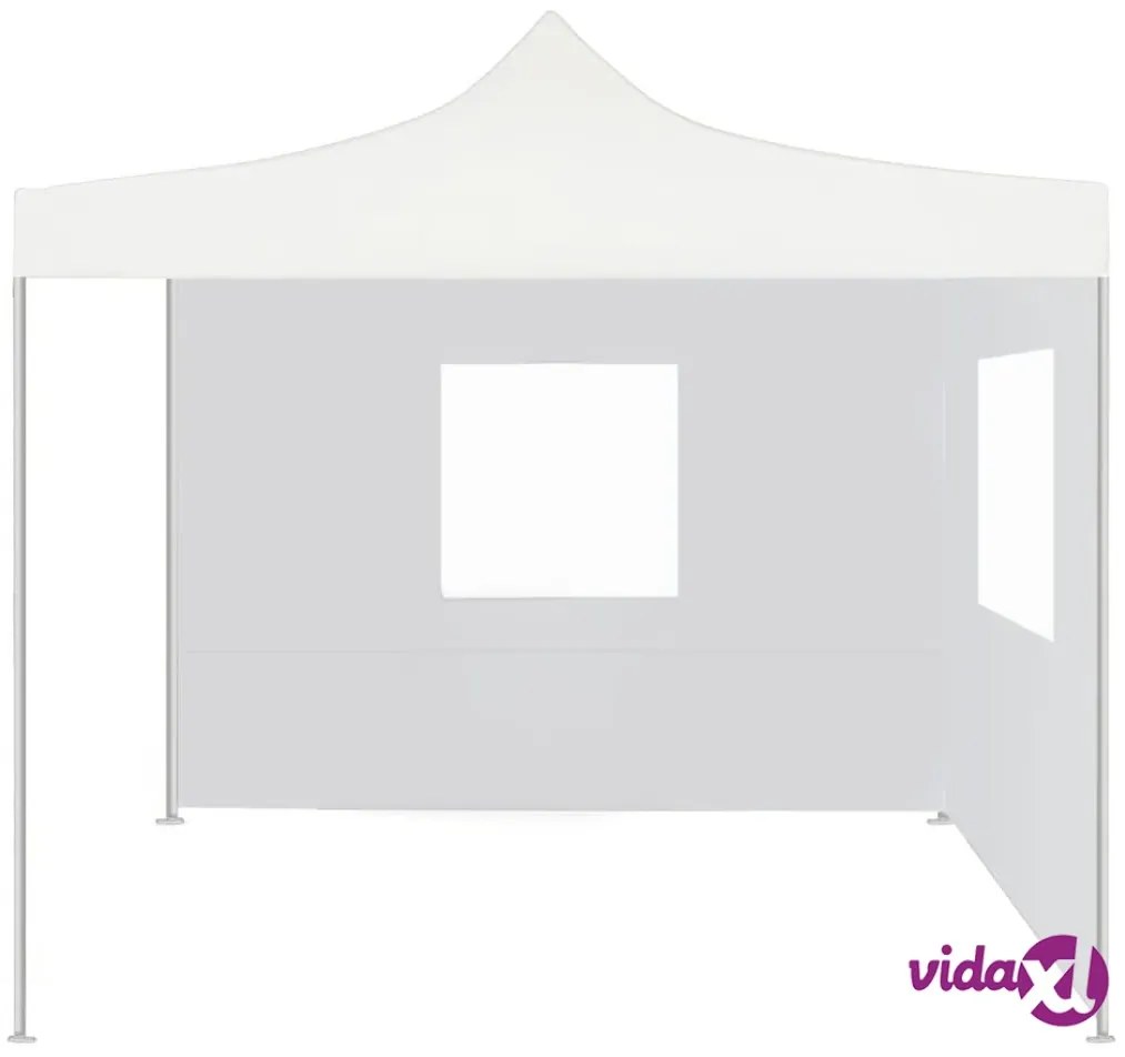 vidaXL Gazebo Pieghevole Professionale 2 Pareti 2x2m Acciaio Bianco