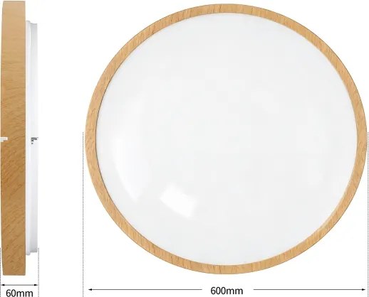 Brilagi-LED lampada dimmerabile GLASS POOL DOUBLE LED/80W/230V 60 cm, finitura effetto legno + telecomando