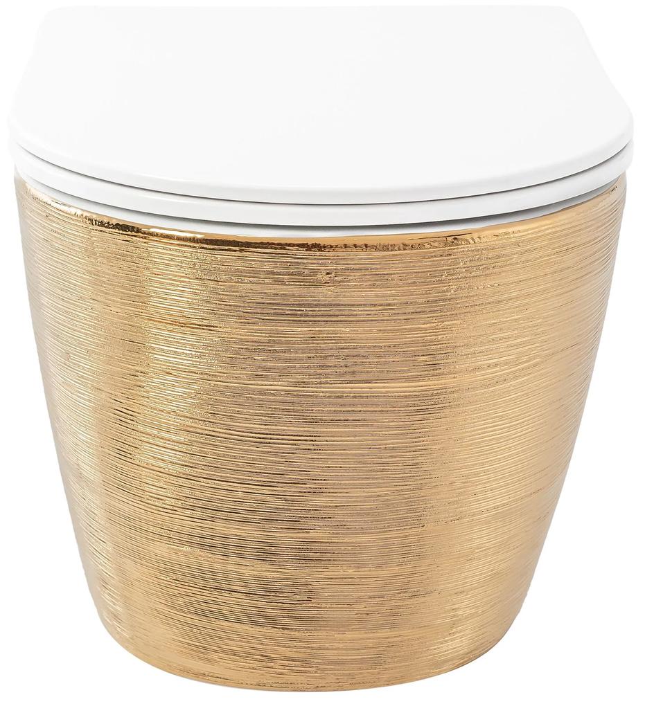 Vaso WC sospeso Rea Carlo Flat Brush Gold