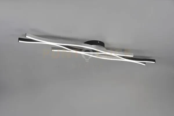 Plafoniera blaze 641210305 metallo alluminio e nero