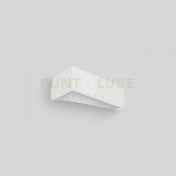 Applique teos parete 1 luce bianca in gesso doppia emissione attacc...