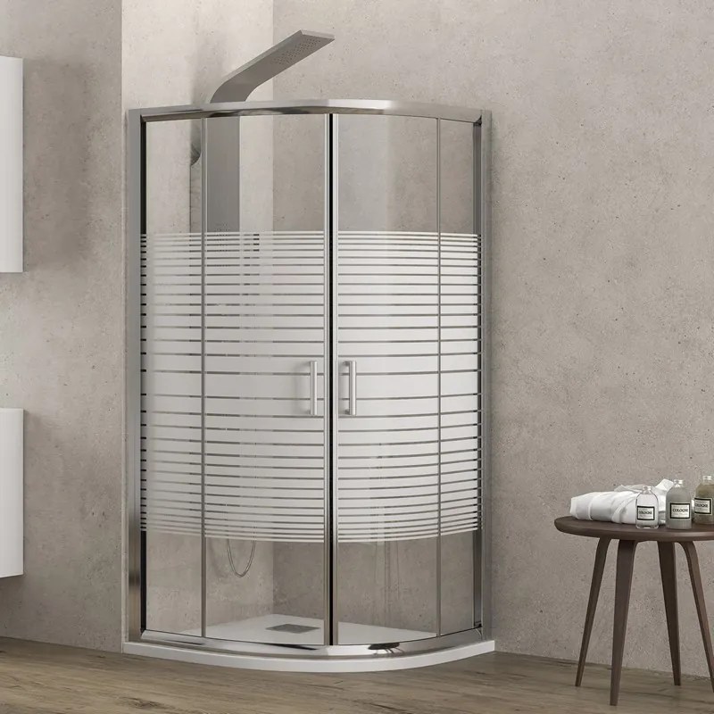 Box doccia 90x90 semicircolare vetro serigrafato altezza 180cm | K400 - KAMALU