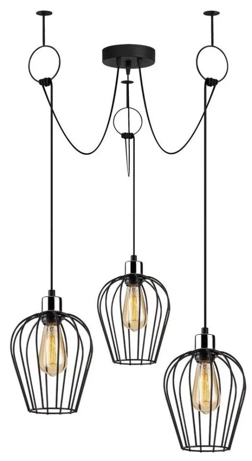 Lampadario a sospensione con filo TEL 3xE27/40W/230V ragno