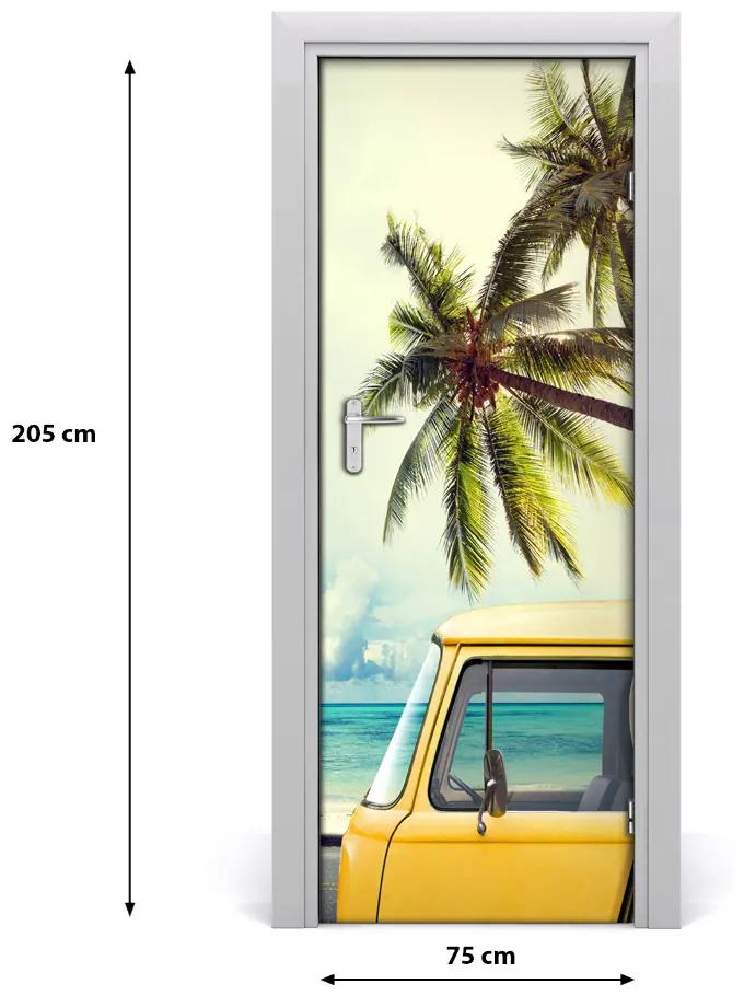 Adesivo per porta Tempo per il surf 75x205 cm