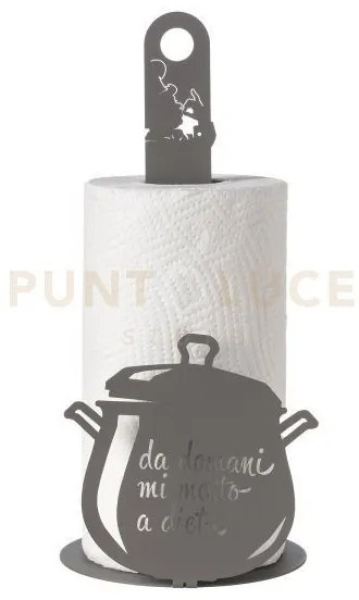 Porta rotolo da cucina "da domani mi metto a dieta" fango