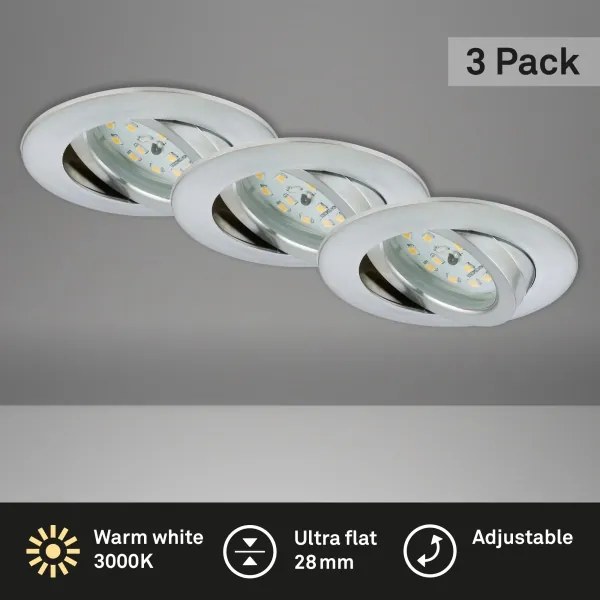 Briloner 7209-039 - Set di 3 faretti da incasso a LED per bagno ATTACH LED/5W/230V IP23
