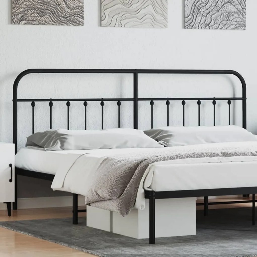 Testiera İn Metallo Nero 200 Cm /