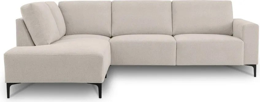 Divano angolare beige (con penisola a sinistra/a L) con rivestimento in ciniglia Fabian – Scandic