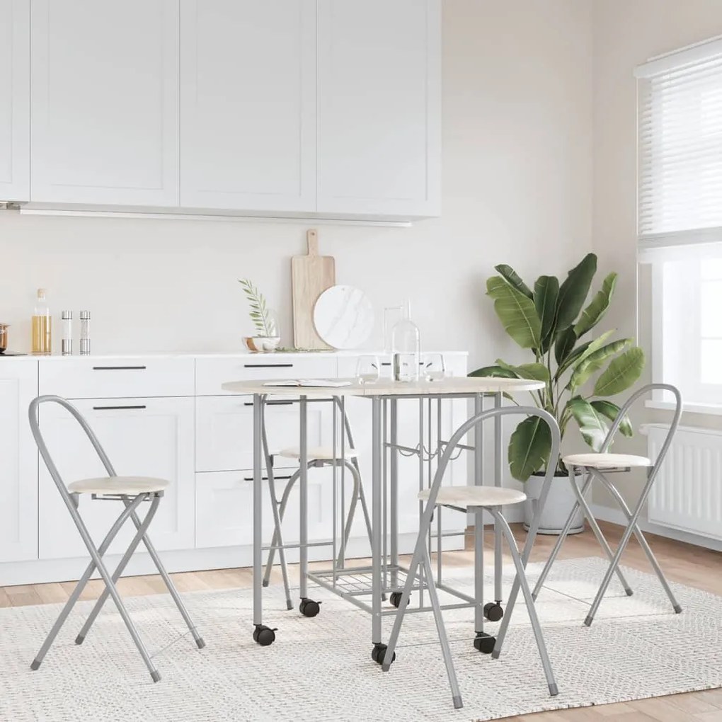 Set Tavolo E Sedie 5 Pz Pieghevoli İn Mdf /