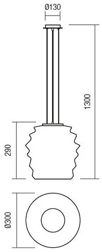 Redo 01-1141 - Lampada sospesa a cavo MAGMA 1xE27/42W/230V Ø 30 cm cromo lucido/bianco