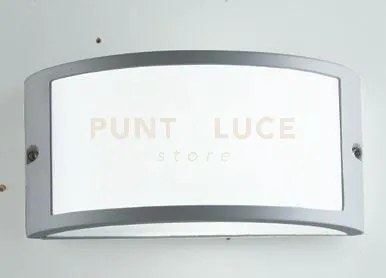 Applique austin silver 1 luce attacco e27 ip54 25x13x12cm in alluminio