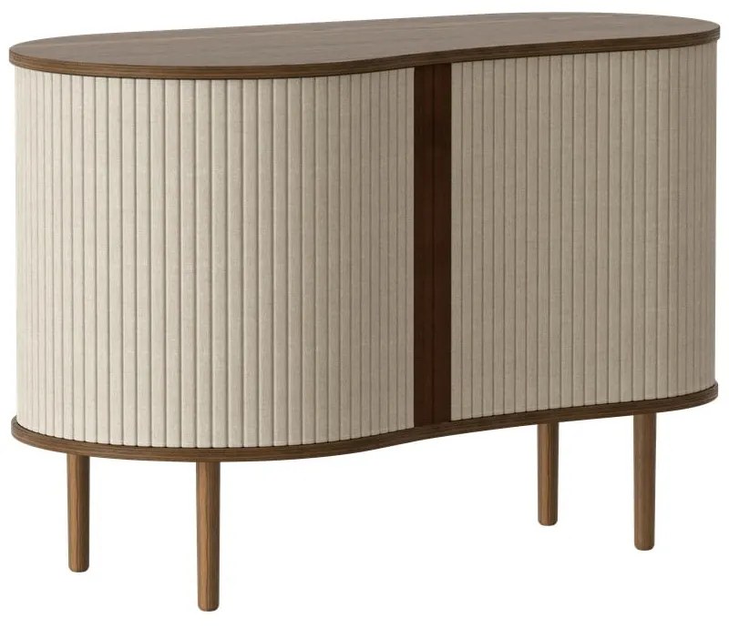 Cassettiera bassa marrone-beige in rovere con ante scorrevoli 100x67 cm Audacious - UMAGE