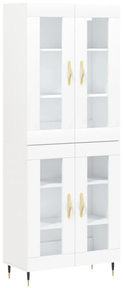 Credenza bianca 69,5x34x180 cm in legno multistrato