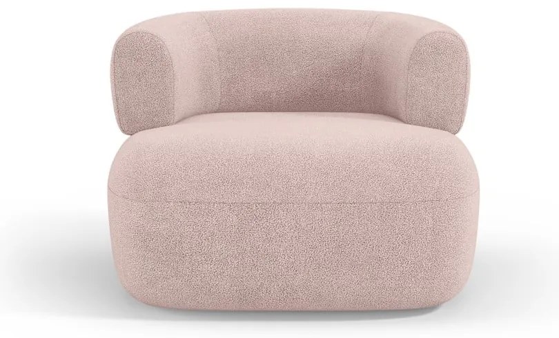 Poltrona rosa chiaro in tessuto bouclé Jenny - Micadoni Home