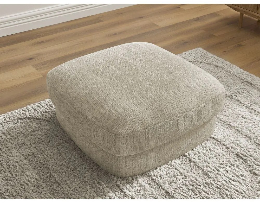 Poggiapiedi beige con rivestimento in ciniglia Leonore – Bobochic Paris